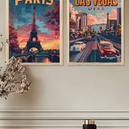 Kotart Brown & Blue 2 Piece Wood Abstract Wall Paintings-picture-19