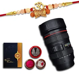 DeoDap Set of 3 Roli Chawal Coin Mug & Greeting Card Rakhi Gift Set-29