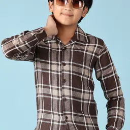 V-Mart Boys Spread Collar Tartan Checked Cotton Casual Shirt-picture-44