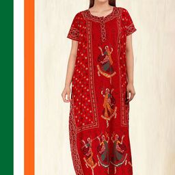 AAKARSHANA Printed Maxi Nightdress-image-45