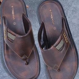 Trekiva Men Brown PU Flip Flops-image-105