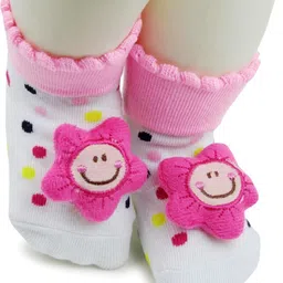 NESKA MODA 6 To 12 Months Cotton Star Face Baby Ankle Socks/ Booties-image-87