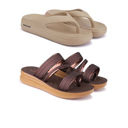 BERSACHE Women Set Of 2 Textured One Toe Flats-image-90