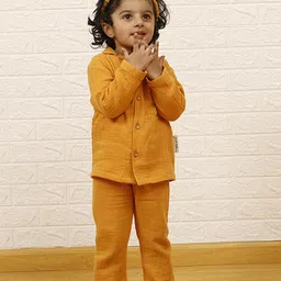 Snuggly Spaces Kids-Unisex Mustard Nightdress-image-99