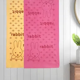 Myntra Elegant Homes Yellow & Pink 2 Printed Cotton 300 GSM Bath Towel-image-71