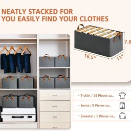 zoriada ollapsible Fabric Storage Cubes Organizer with Handles Foldable Baskets Set 2 Storage Box image 4