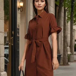 Style Quotient Women Bell Sleeve Shirt Dress-image-36