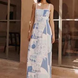 Routes by All About You Print Linen A-Line Dress-image-65