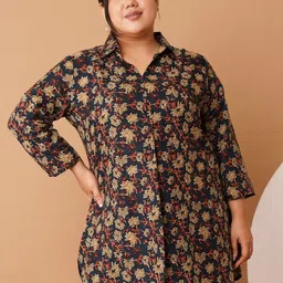 U&F Beyond Women Floral Print Crepe Shirt Style Longline Top-picture-19