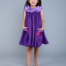 Pink Chick Girls Colourblocked Ruffles A-Line Dress-picture-23