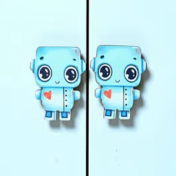 Pinch of Pretty 2Pcs Blue & White Printed Wooden Cupboard Door Handles-31