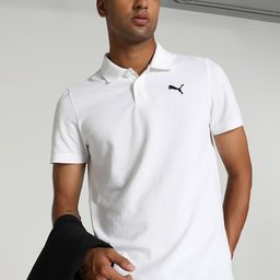 Puma Men Brand Logo Printed Slim Fit Polo Collar Cotton T-shirt-image-61
