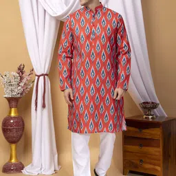 Hangup Men Ethnic Motifs Printed Regular Kurta with Pyjamas-17