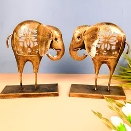 apka mart Gold-Toned Set of 2 Candle Holder-image-47