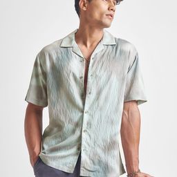HIGHLANDER Printed Spread Collar Short Sleeves Relaxed Fit Shirt-image-70