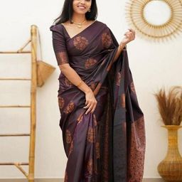 VILLE FASHION Ethnic Motifs Woven Design Zari Banarasi Saree-image-96