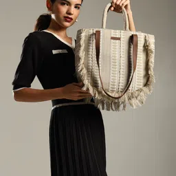 ENSAC Women Colourblocked Tote Bag-3