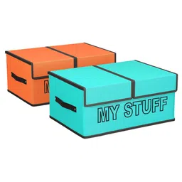 Kuber Industries Orange Set of 2 Regular Multi-Utility Organisers-12