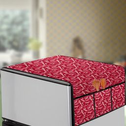 The Furnishing Tree Red Printed Refrigerator Cover-image-71