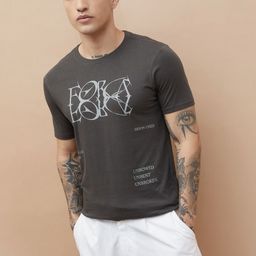 Forca by Lifestyle Typography Printed Round Neck Short Sleeves Cotton T-Shirt-image-88