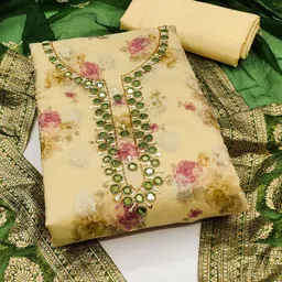 SAINOOR Embellished Semi-Stitched Dress Material-image-18