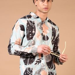 V-Mart Men Spread Collar Abstract Printed Cotton Casual Shirt-picture-31