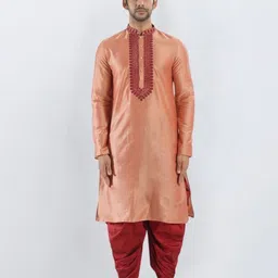 SULAKSHACOUTUREZ Men Regular Aari Work Kurta with Patiala-image-83