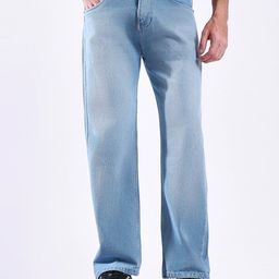 Hence Men Mid-Rise Cotton Baggy Loose fit Light Fade Jeans-image-80