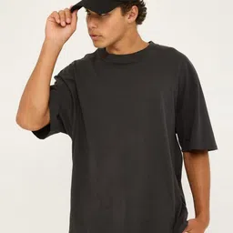SMAN Men Solid Round Neck Oversized T-shirt-picture-49