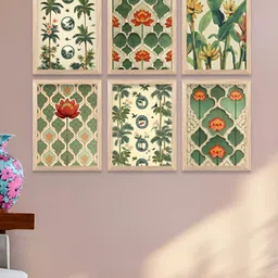 Kotart Brown & Green 6 and more Piece Wood Floral and Botanical Wall Paintings-image-36