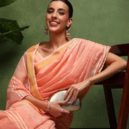 Sangria Striped Pure Cotton Zari Saree-picture-41