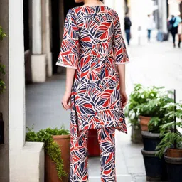 Anouk Printed Pure Cotton Tunic & Trouser Co-Ord Set image 4