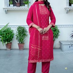 SANISA Women Floral Printed Kurta with Trousers & Dupatta-15
