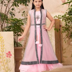 Aarika Floral Print Net Maxi Dress-34