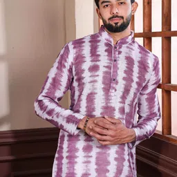 Koshin Printed Regular Linen Kurta with Pyjamas image 2