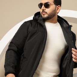 Sztori Plus Size Hooded Tailored Jacket with Toggled Hem-picture-34