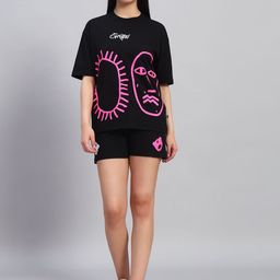 GRIFFEL Printed Oversized Pure Cotton Co-Ords-image-91