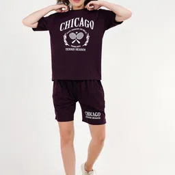Lugo Typographic Printed Round Neck T-Shirt With Shorts-12