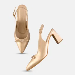 Elevato Basics Women Pointed Toe Party Block Mules image 4