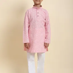 Pro-Ethic STYLE DEVELOPER Boys Ethnic Motifs Printed Regular Pure Cotton Kurta with Pyjamas-11