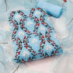 KALINI Embroidered Organza Unstitched Dress Material-image-43