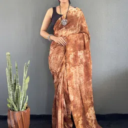 V3 FASHION STUDIO Tie and Dye Pure Georgette Ready to Wear Saree-image-98