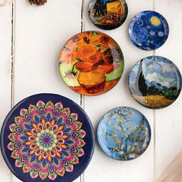 Ritualistic Blue & Orange 5 Pieces Non-breakable Van Gogh Printed Fridge Magnets-image-34