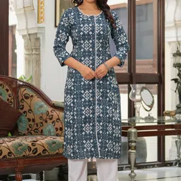 Pistaa Women Floral Printed Regular Pure Cotton Kurta with Palazzos-40