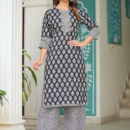 IKRASS Women Ethnic Motifs Printed Straight Kurta with Palazzo-picture-19