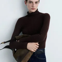 MANGO Ribbed Turtle Neck Sweaters-picture-48