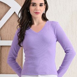 Chemistry Women V-Neck Pure Cotton Top-image-41