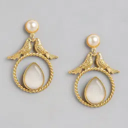 Anouk Gold-Plated Beaded Geometric Drop Earrings-9