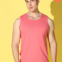 WOOSTRO Pack Of 2 Pure Combed Cotton Gym VestsVWS26(PLAIN PEACH)(MORE ORANGE)-image-20