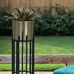 Royaloak Black Glossy Small Planter With Stand-image-56
